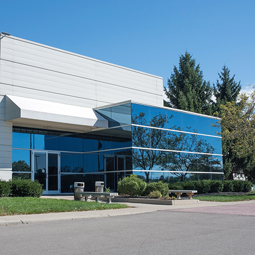 Tinted,Glass,Building,Entrance